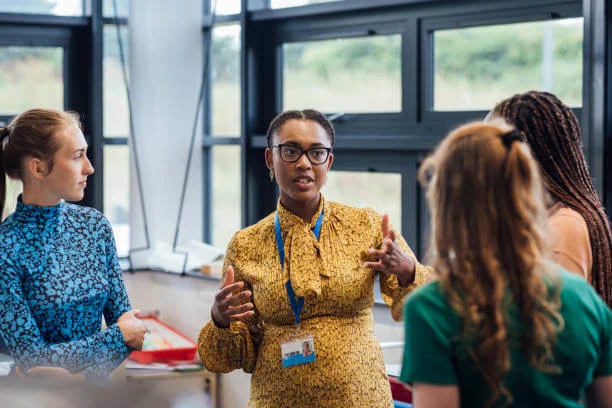 Group of female teachers talking