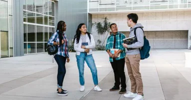 College students standing in a group College students standing in a group
