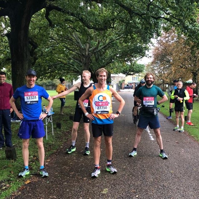 James Whistler with other runners for virtual London Marathon 2020