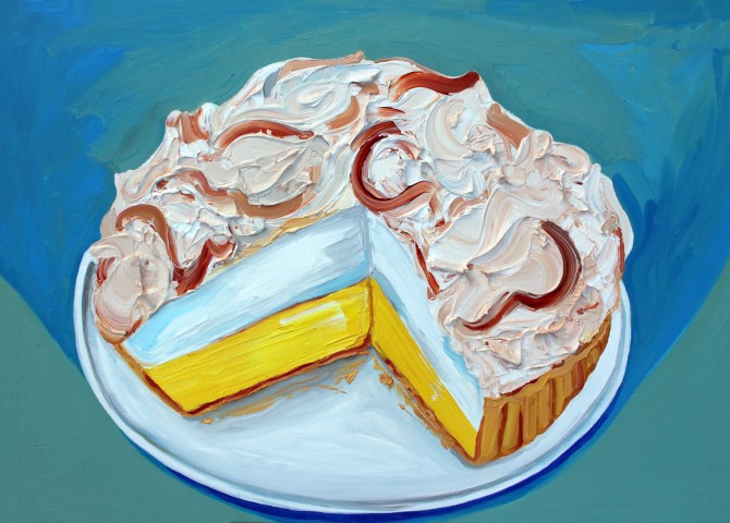 painting of lemon meringue pie by Alice Straker