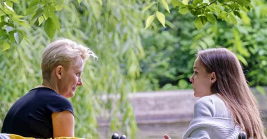 Mother and daughter talking Mother and daughter talking